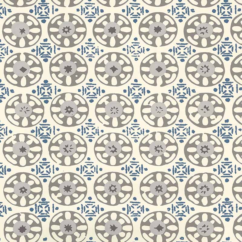Kediri Batik Navy Charcoal Gray wallpaper by China Seas