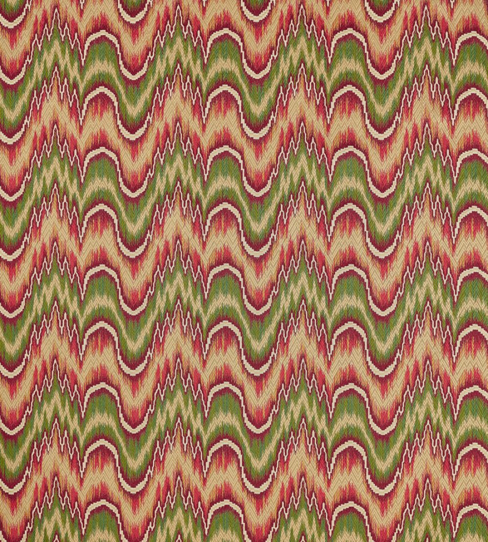 Kempshott Fabric by Zoffany Crimson/Evergreen