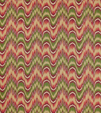 Kempshott Fabric by Zoffany Crimson/Evergreen