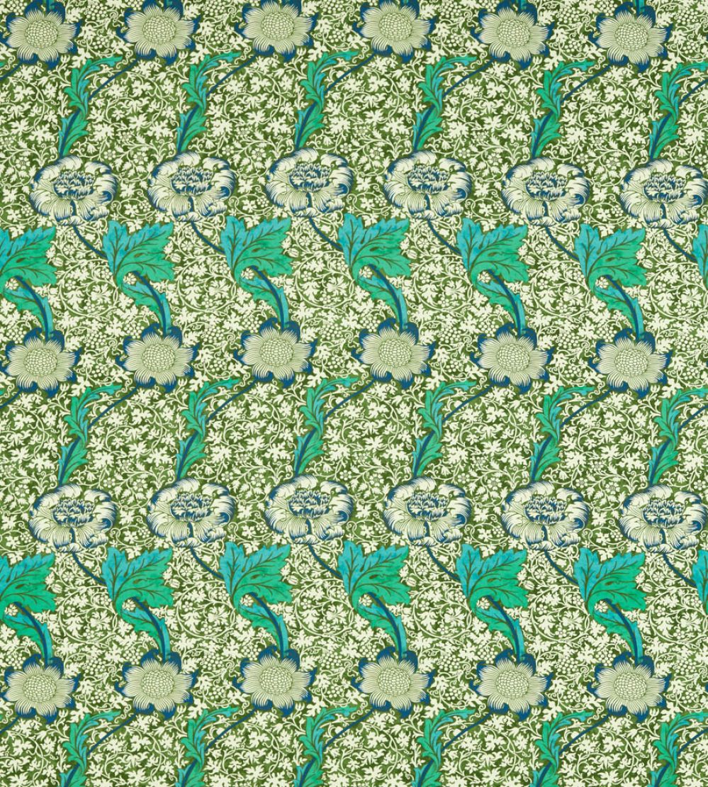 Kennet Fabric by Morris & Co Olive/Turquoise