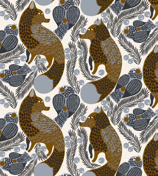 Ketunmarja Wallpaper by Marimekko Blue/Brown