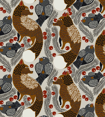 Ketunmarja Wallpaper by Marimekko Grey/Brown