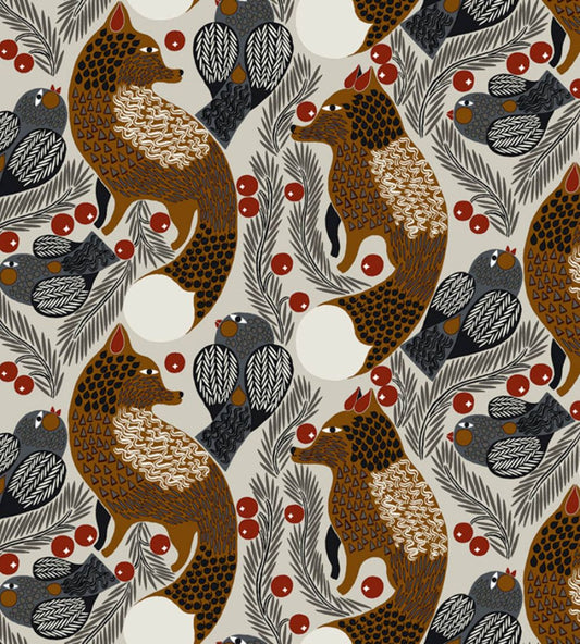 Ketunmarja Wallpaper by Marimekko Grey/Brown