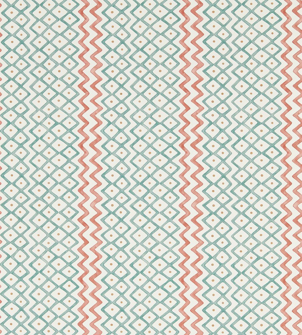Khes Wallpaper by Sanderson Udaipur Blue/Aleppo Pepper