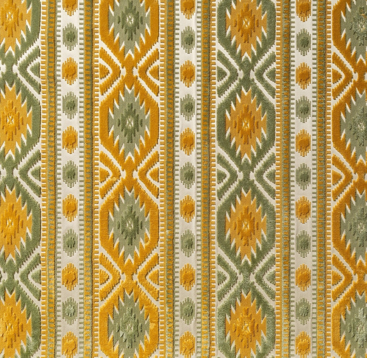 Kilim Fabric by Marvic Textiles in Honey/Celadon