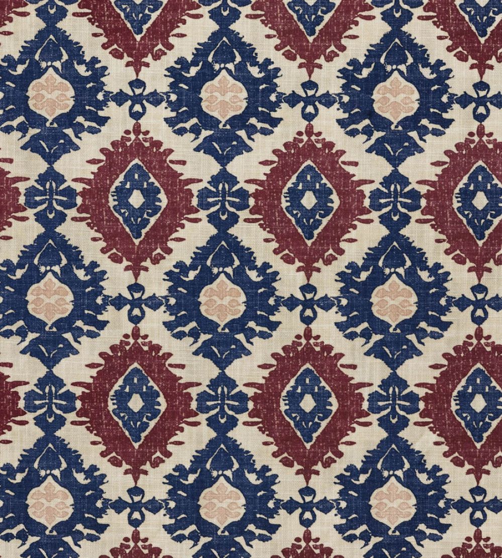 Kilim Fabric by Barneby Gates Red/Navy