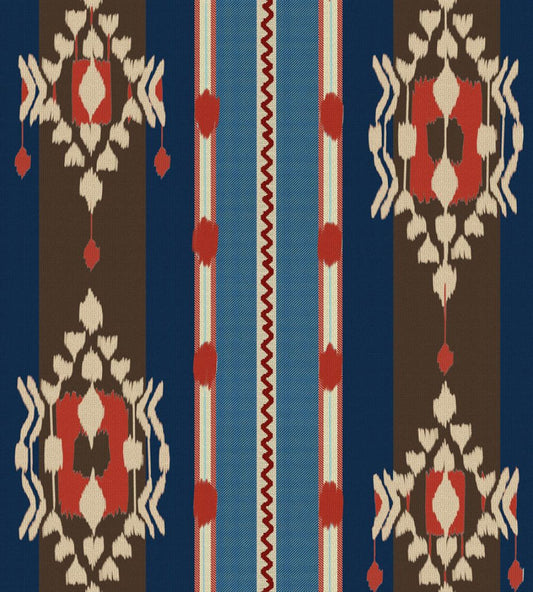 King's Ikat Wallpaper by MINDTHEGAP Blue