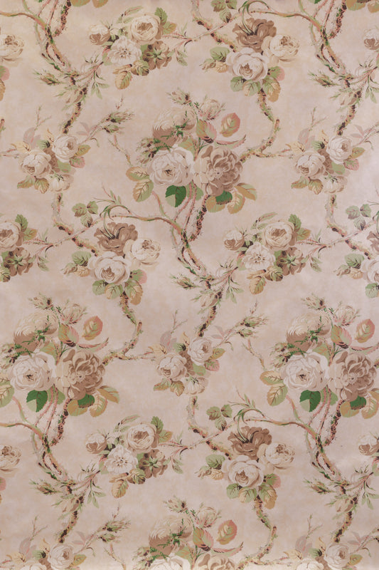 Kingswood Fabric by Jean Monro in Taupe on Cream