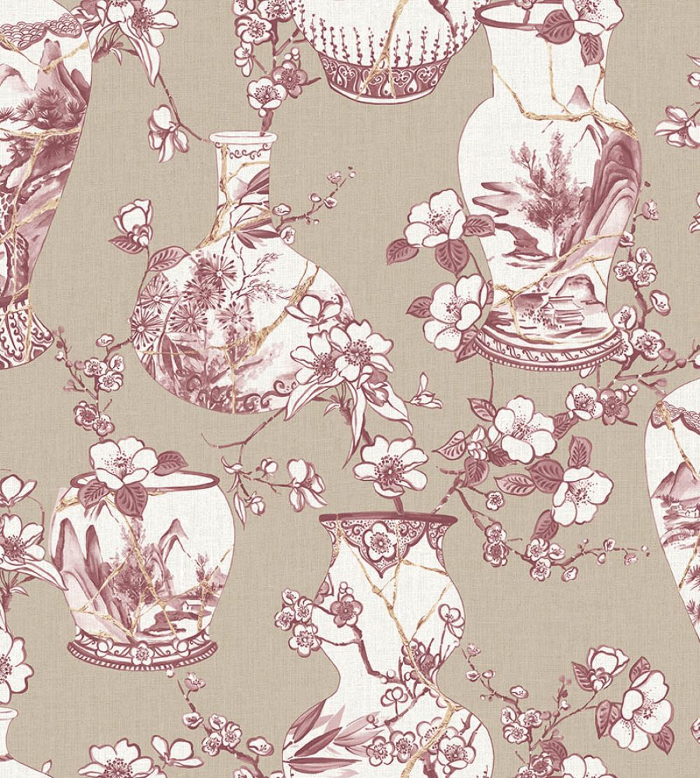 Kintsugi Pot Wallpaper by Jannelli&Volpi Pink