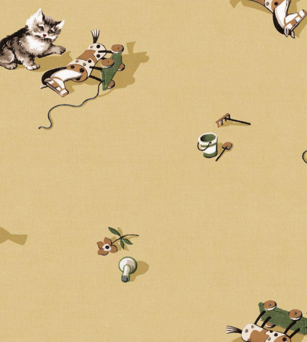 Kittens Wallpaper by Coordonne Mustard