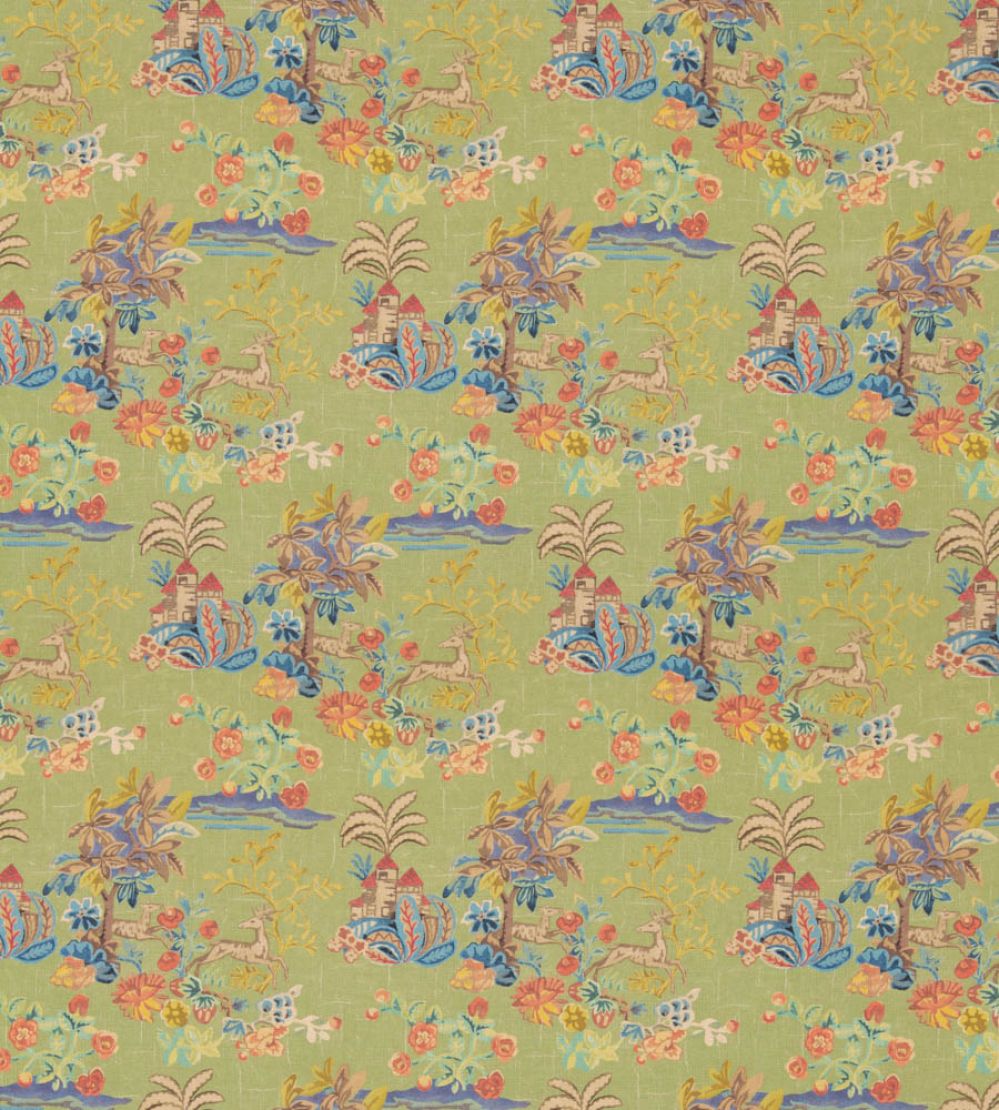 Knights Tale Fabric by GP & J Baker Spring Green