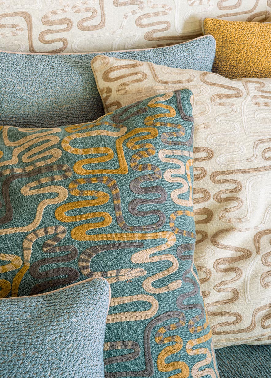 Kokonati Fabric by Pierre Frey shown in a room setting