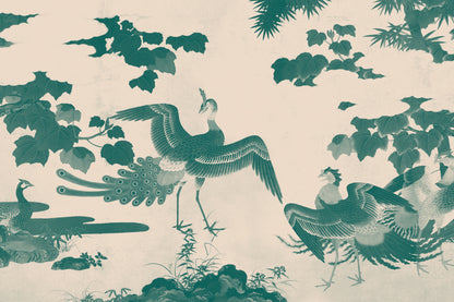 Kujaku Teal mural by Hovia