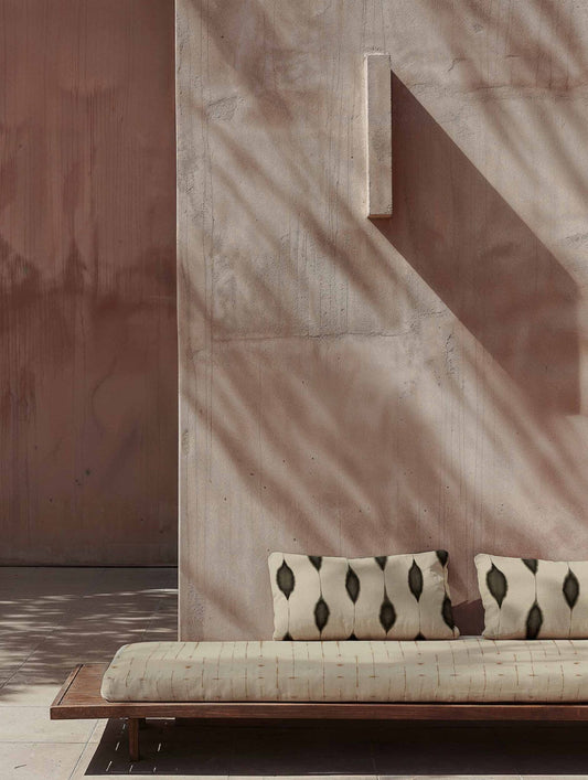 Kumo fabric by Coordonné in Ash, shown in a styled room