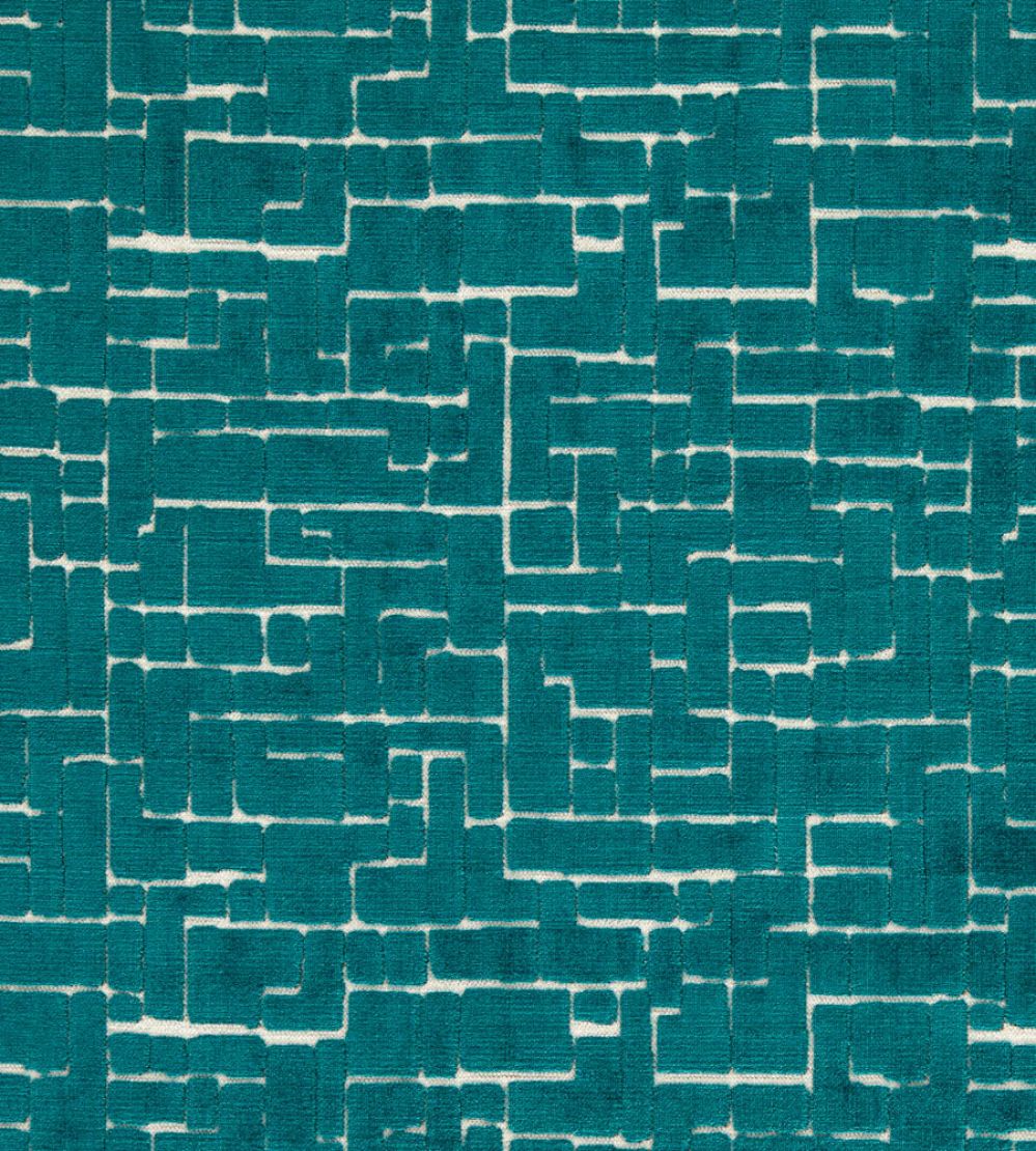Kupka Fabric by Clarke & Clarke Peacock