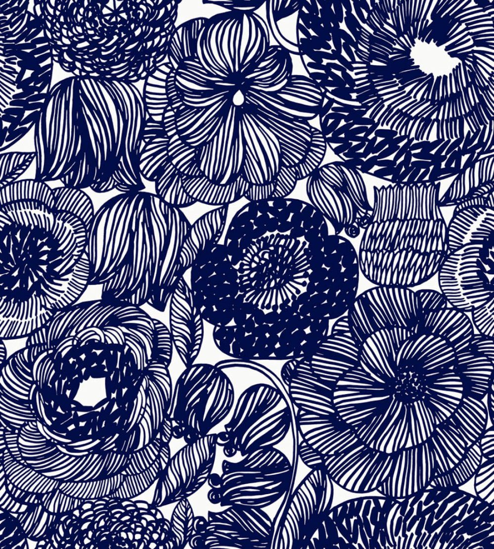 Kurjenpolvi Wallpaper by Marimekko Blue