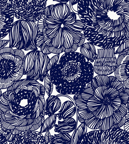 Kurjenpolvi Wallpaper by Marimekko Blue
