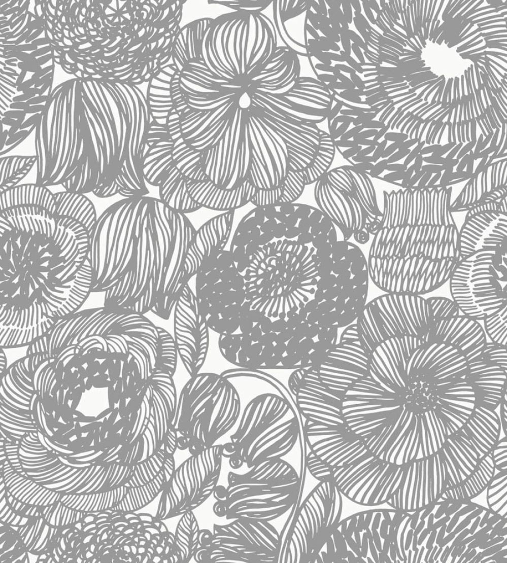 Kurjenpolvi Wallpaper by Marimekko Grey