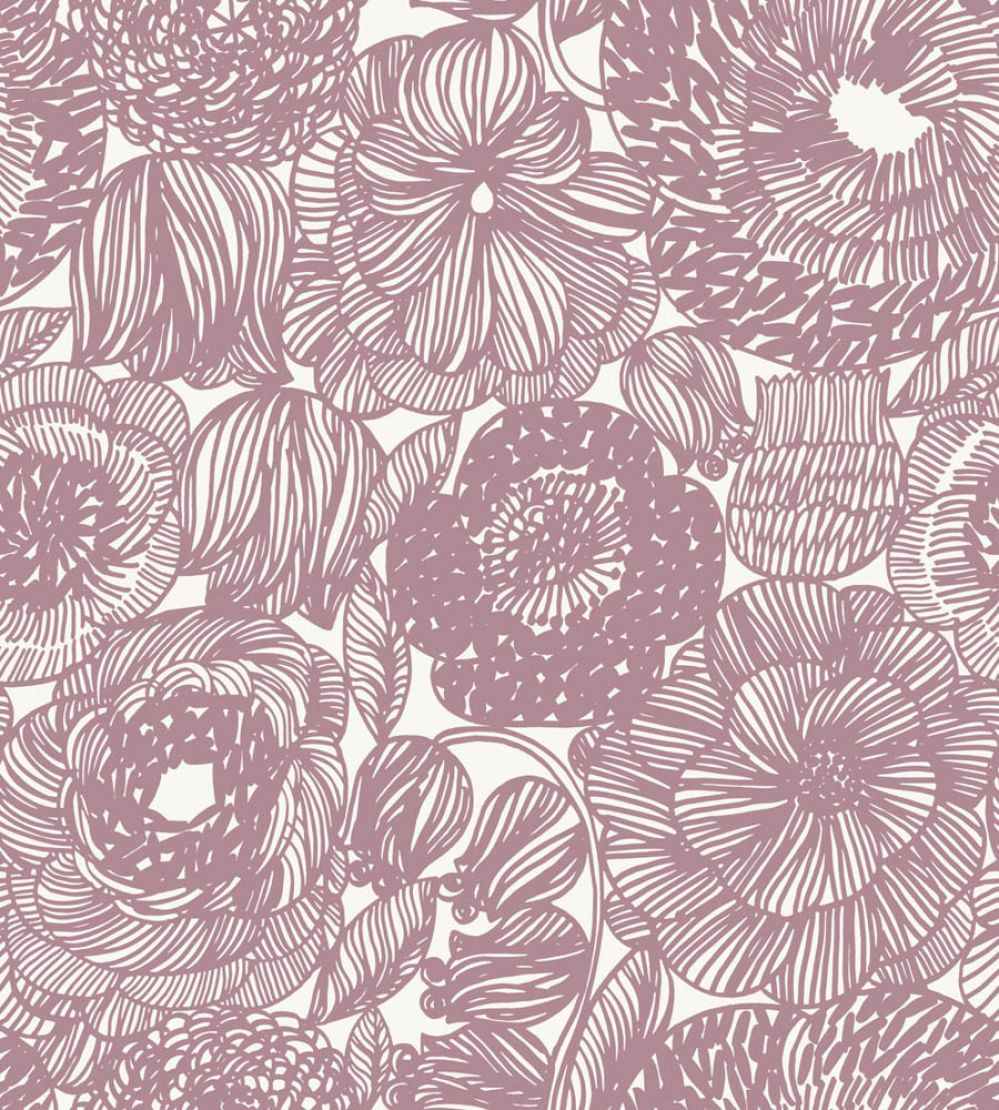 Kurjenpolvi Wallpaper by Marimekko Pink