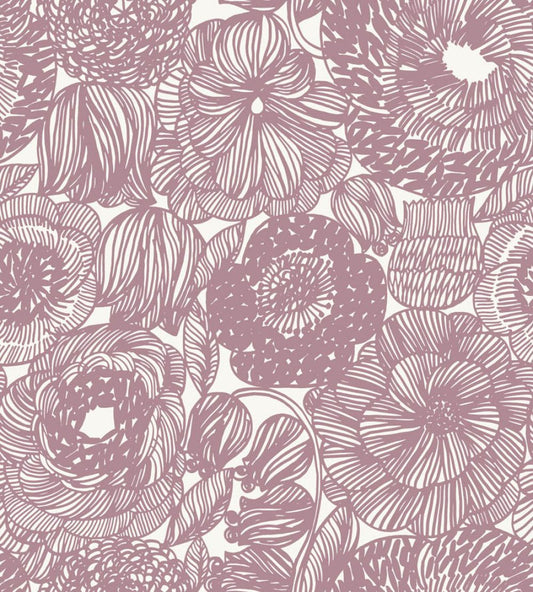 Kurjenpolvi Wallpaper by Marimekko Pink