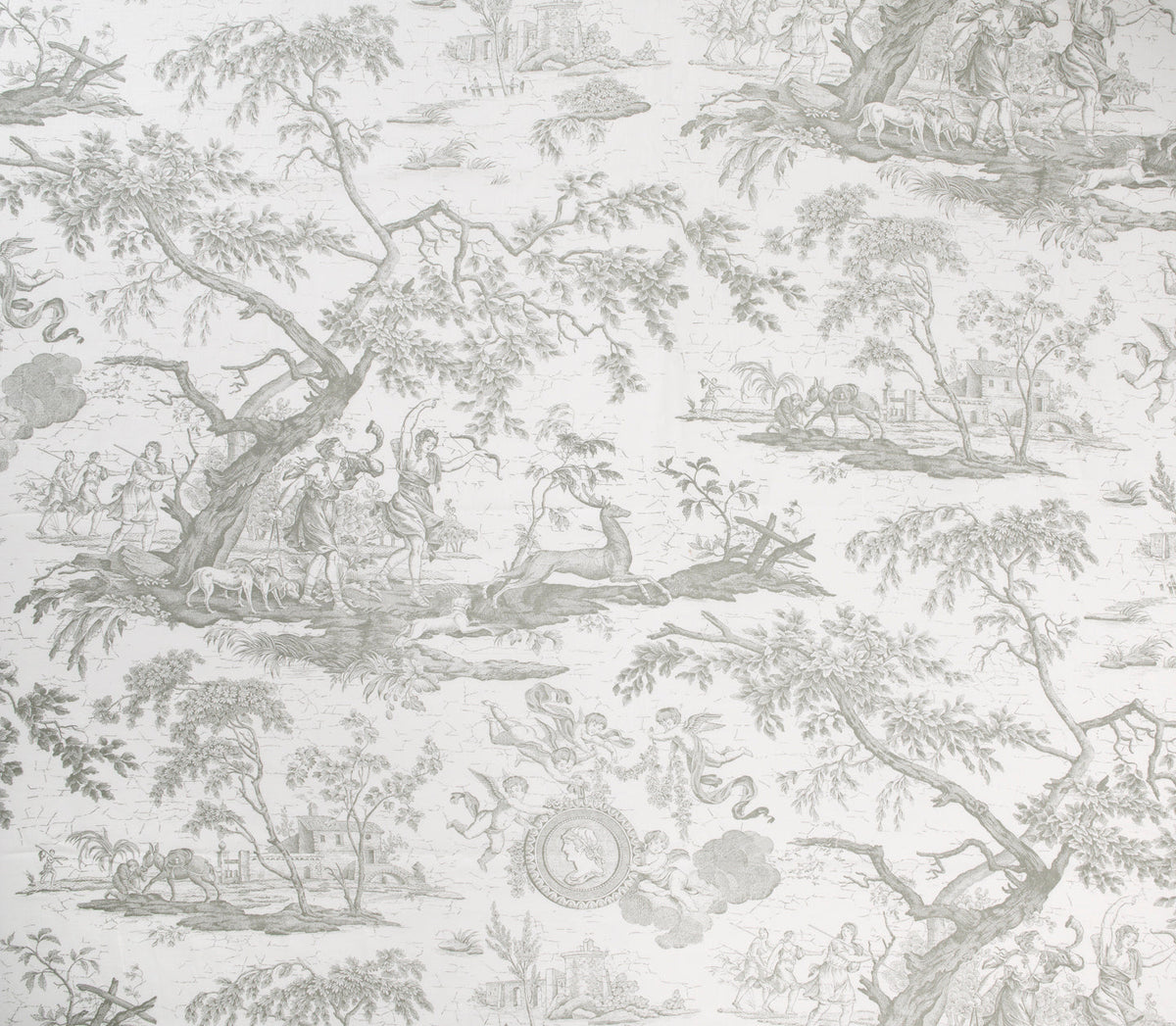 La Chasse Fabric by Marvic Textiles in Grey