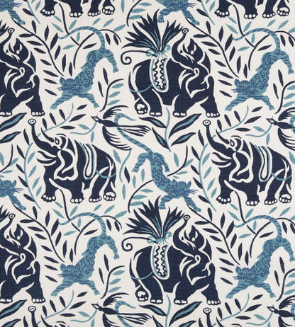 La Jungle Fabric by Christopher Farr Cloth Dark Indigo