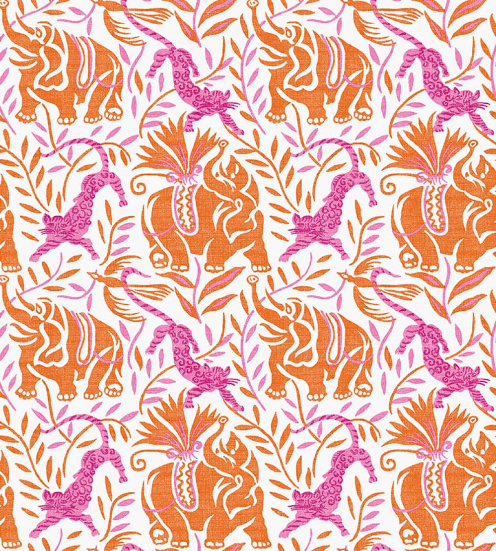 La Jungle Performance Fabric by Christopher Farr Cloth Rosa