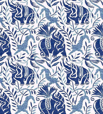 La Jungle Performance Fabric by Christopher Farr Cloth Azzurro