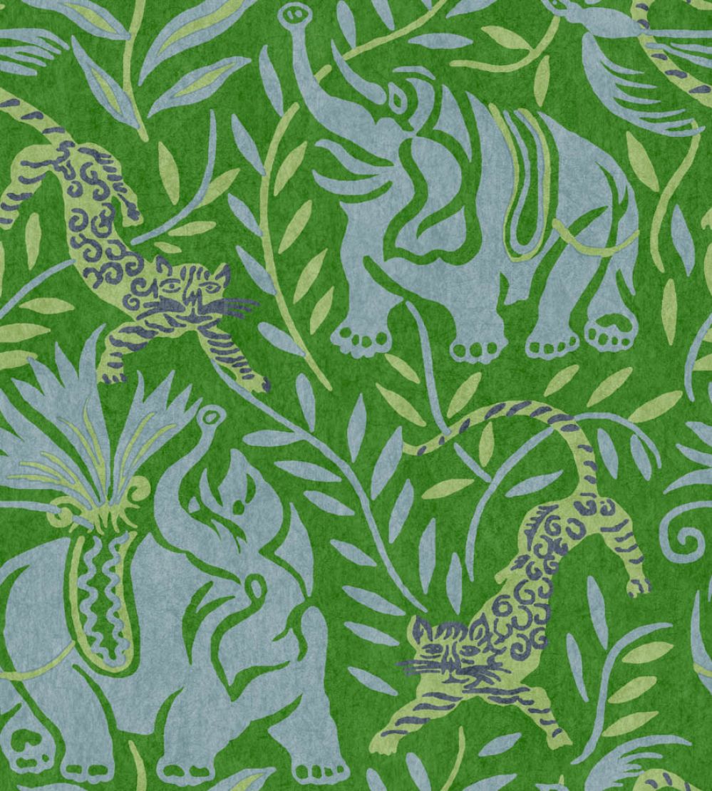 La Jungle Vinyl Wallpaper by Christopher Farr Cloth Matcha