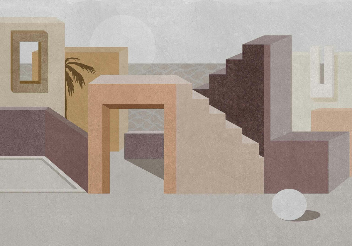 La Muralla mural by Coordonné in Terra, flat pattern view