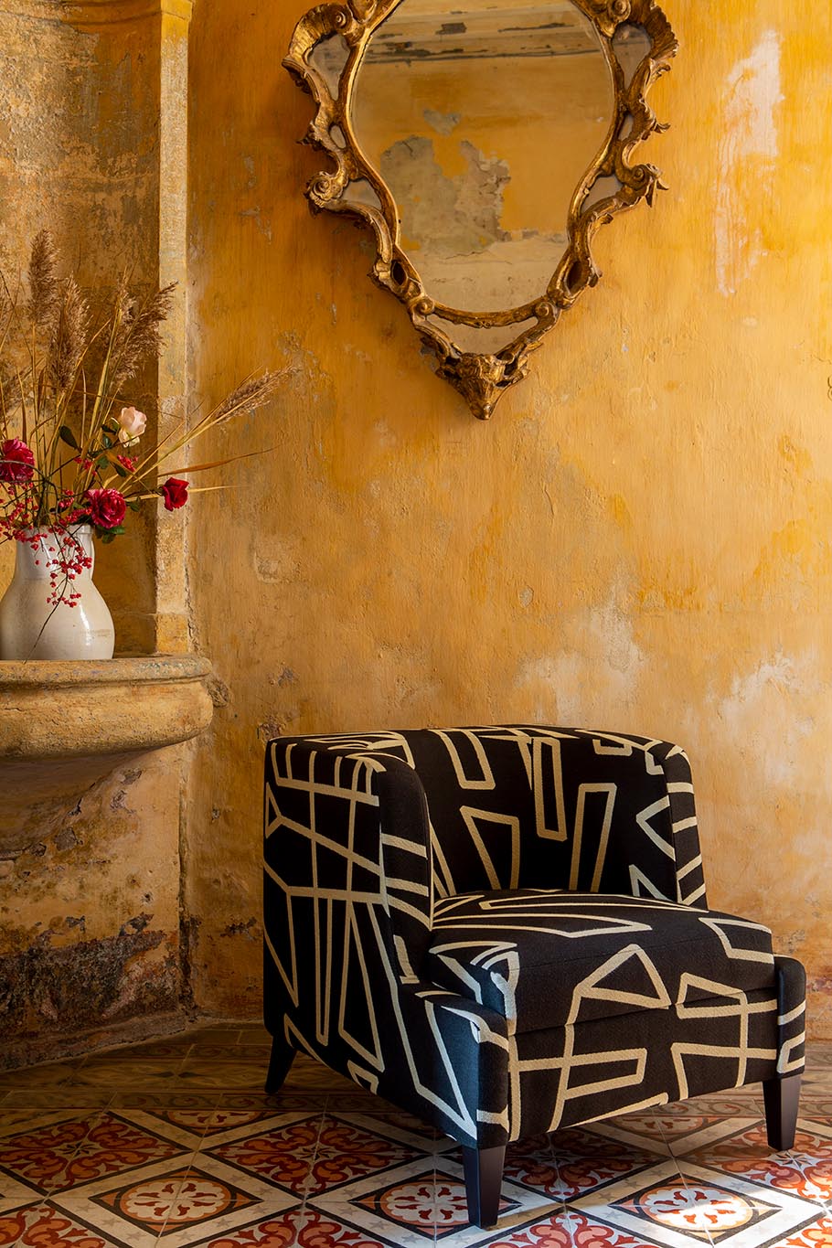 La Sorgue Fabric by Pierre Frey shown in a room setting (view 2)