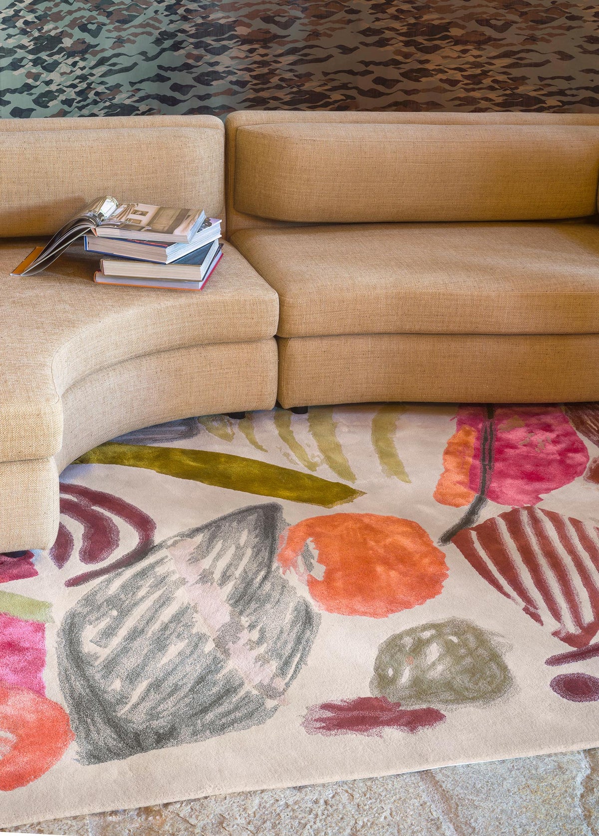 La Toile du Peintre Rug by Pierre Frey shown in a room setting (view 1)