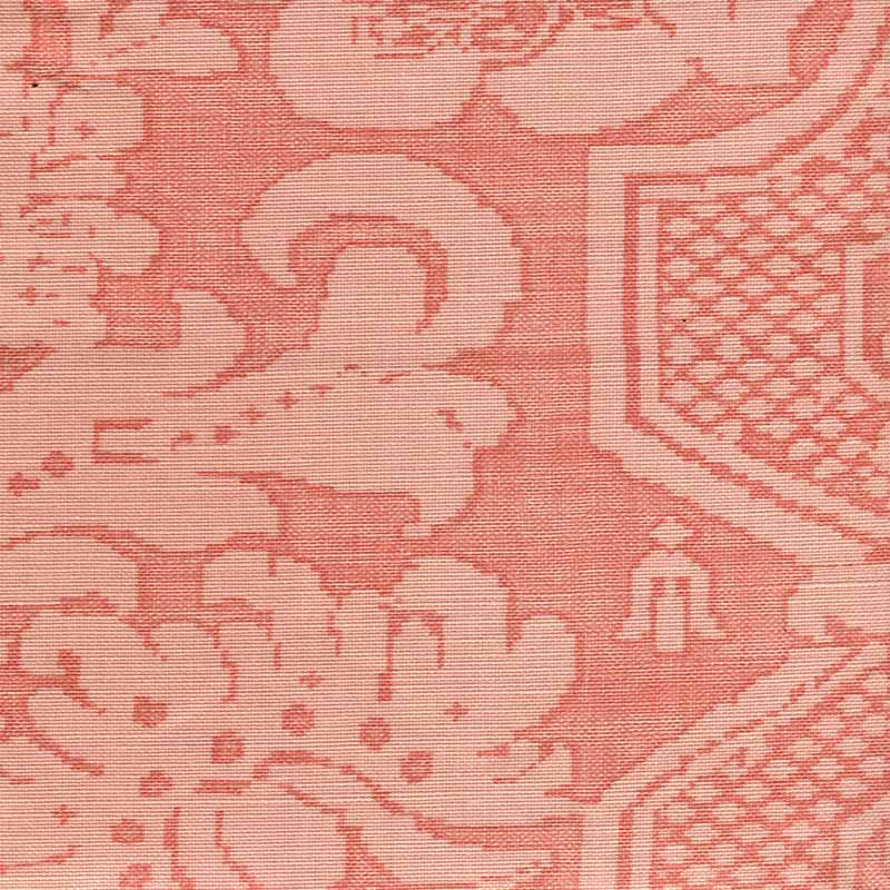 La Tour Damask Peach Light Peach fabric by Quadrille