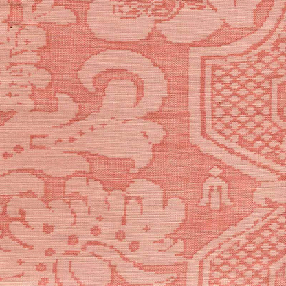 La Tour Damask Peach Light Peach fabric by Quadrille