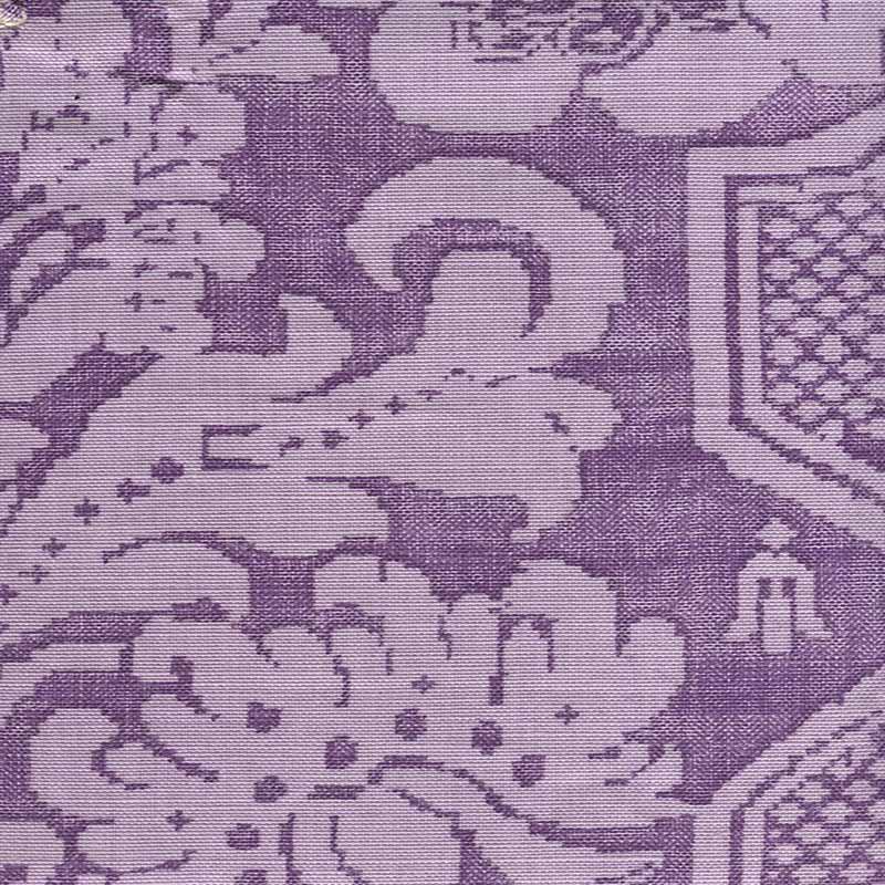 La Tour Damask Purple Lilac fabric by Quadrille