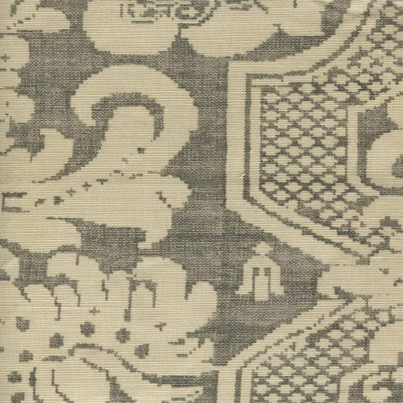 La Tour Damask Gray Soft Gray fabric by Quadrille