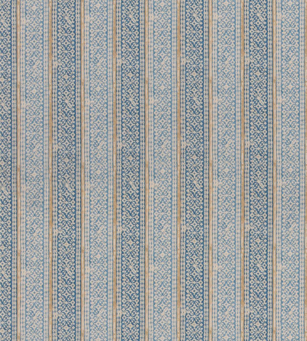 Ladbroke Stripe Fabric by Mulberry Home Blue
