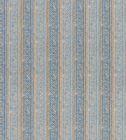 Ladbroke Stripe Fabric by Mulberry Home Blue