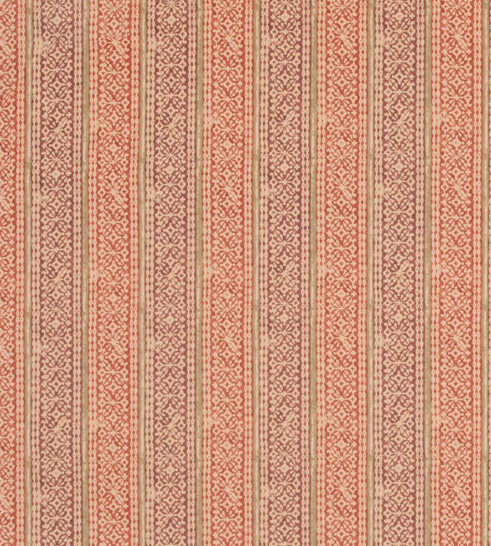 Ladbroke Stripe Fabric by Mulberry Home Plum/Russet