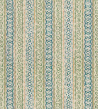 Ladbroke Stripe Fabric by Mulberry Home Teal/Green