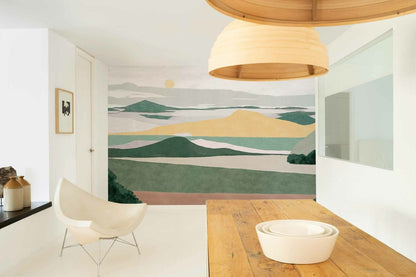 Lainoa mural by Coordonné in Otoño, shown in a styled room