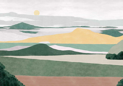 Lainoa mural by Coordonné in Otoño, flat pattern view