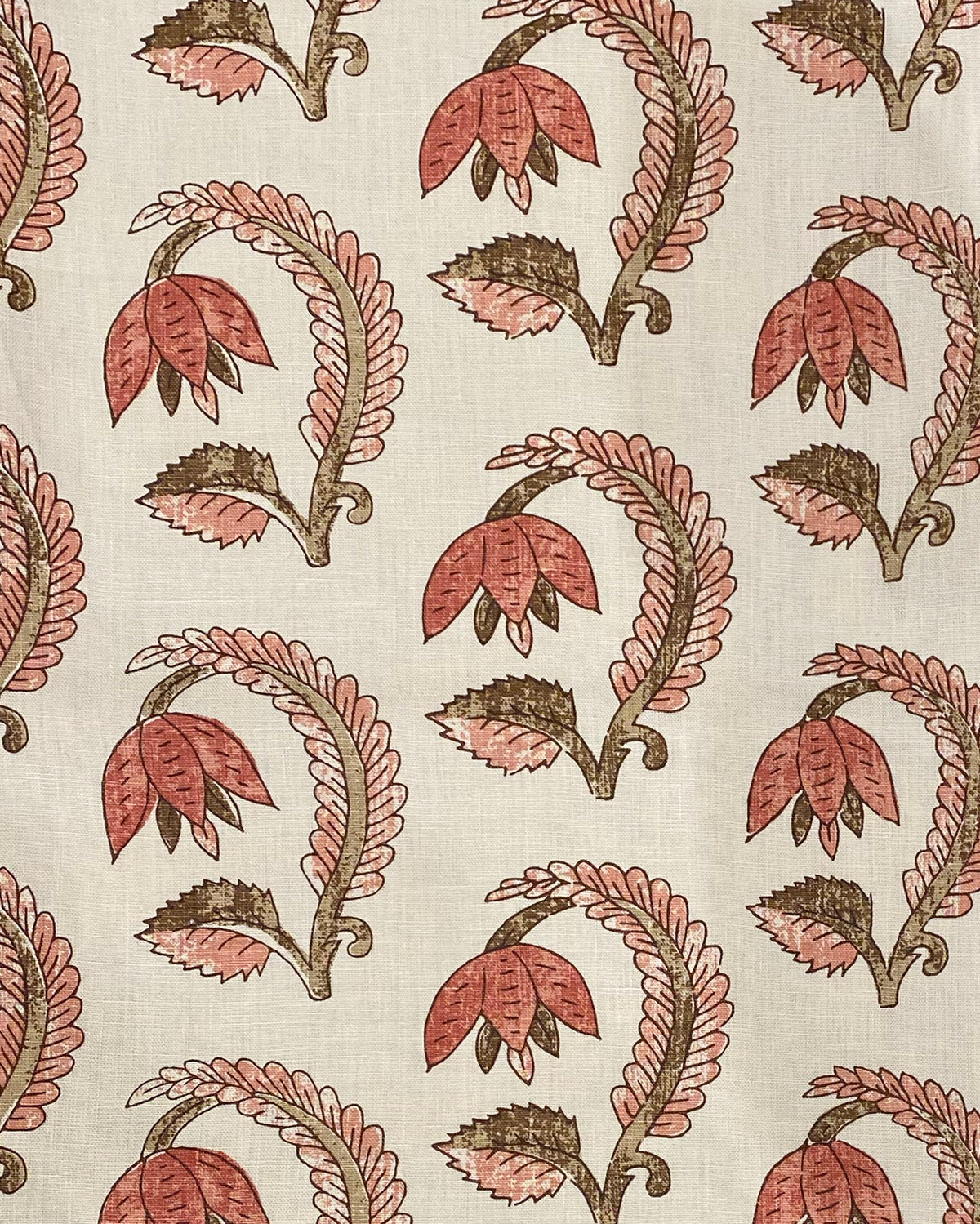 Lalezar Fabric by Fleurons d'Hélène in Bois de Rose