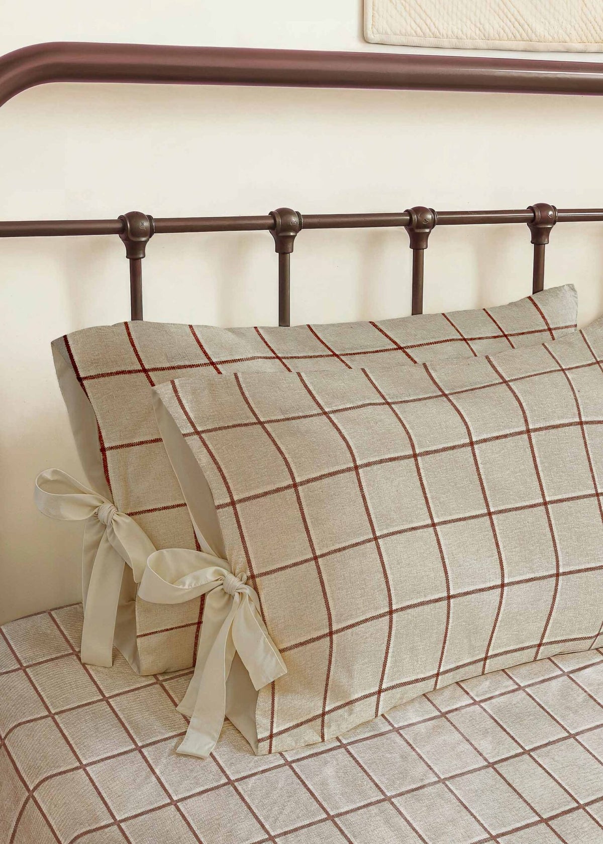 Lamlash fabric by Coordonné in Nude, shown in a styled room