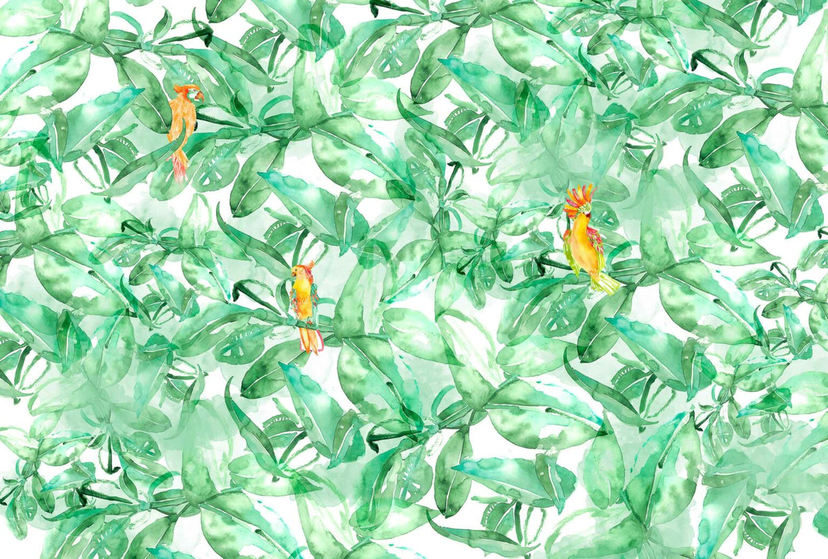 Lara Costafreda mural by Coordonné in Find Parrots, flat pattern view