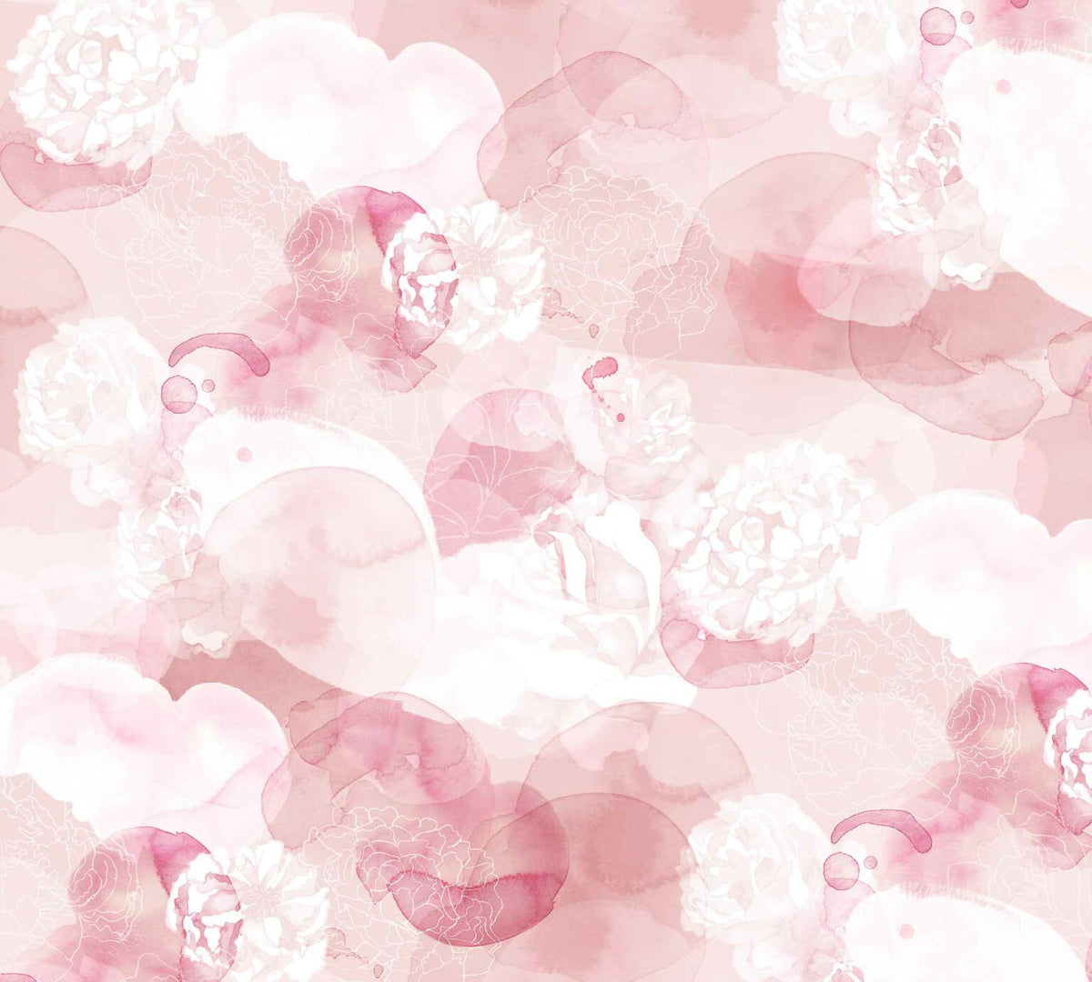 Lara Costafreda mural by Coordonné in Rose Dream, flat pattern view