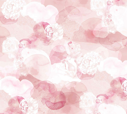 Lara Costafreda mural by Coordonné in Rose Dream, flat pattern view