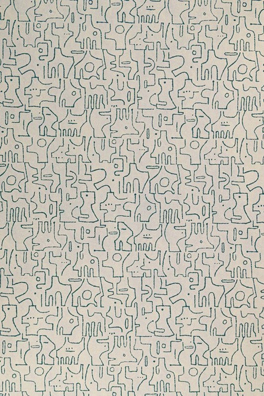 Rune Wallpaper by Kerry Joyce in Evergreen on Flax
