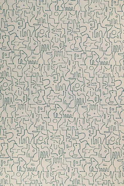 Rune Wallpaper by Kerry Joyce in Evergreen on Flax