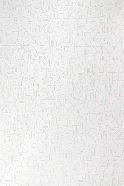 Rune Wallpaper by Kerry Joyce in Taupe on Off-White